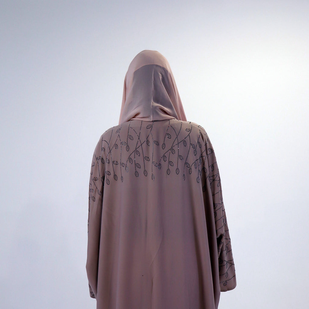 Elegant Soft Pink Batwing Abaya