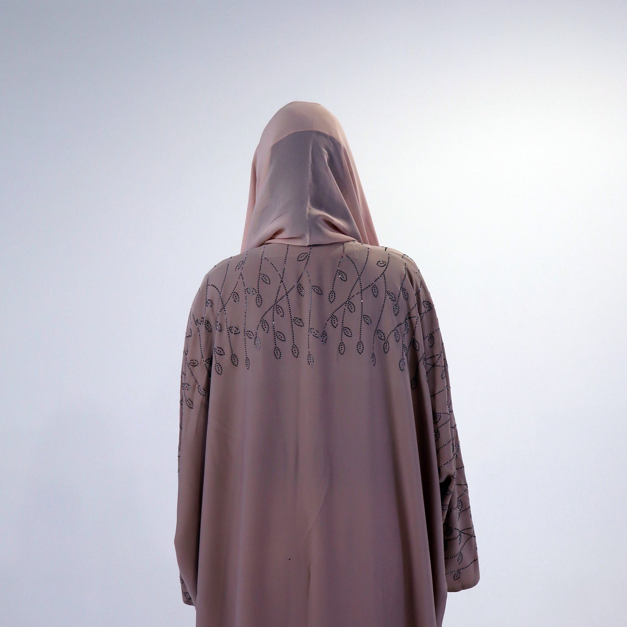 Elegant Soft Pink Batwing Abaya